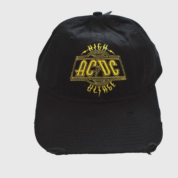 AC/DC Mens AC DC High Voltage Distressed Hat Baseball Cap New With Tags - Picture 5 of 11